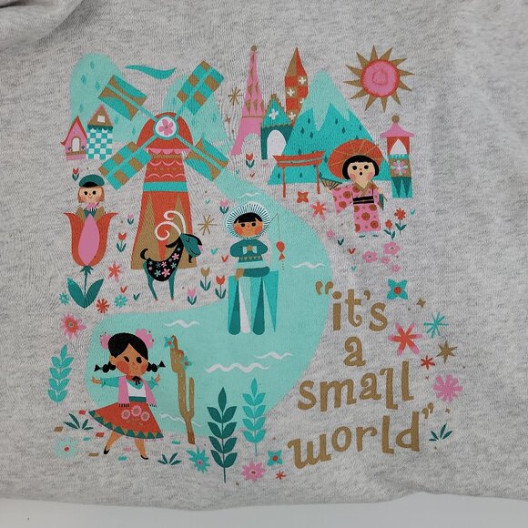 ✨ Disney “It’s a Small World” Full-Zip Hoodie XL — Rare Retro Park Graphic - Picture 3 of 9